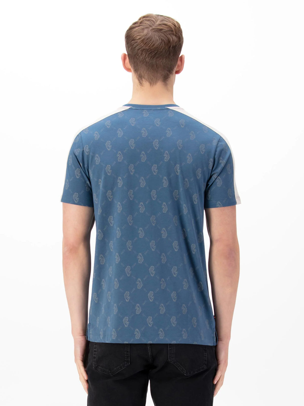 Luke1977 Ramos Overprint T-Shirt - Denim Blue