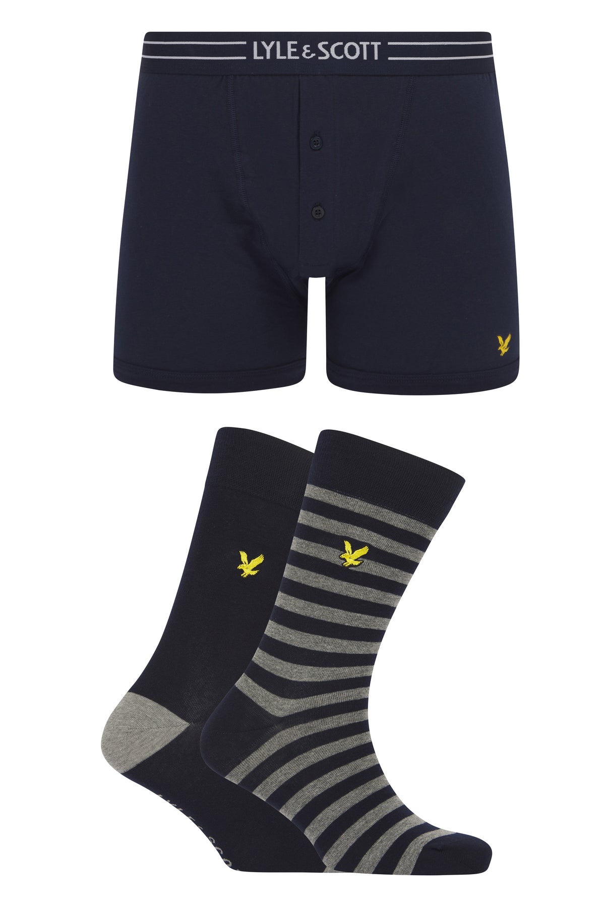 & Humphrey Underwear & Socks Gift Set 3 Pack Peacoat stripe