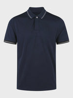 LUKE1977 Saxon textured Polo Shirt - Navy Blue