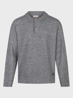 Luke 1977 Kingsbridge Long Sleeve Polo Shirt - Mid Mrl Grey