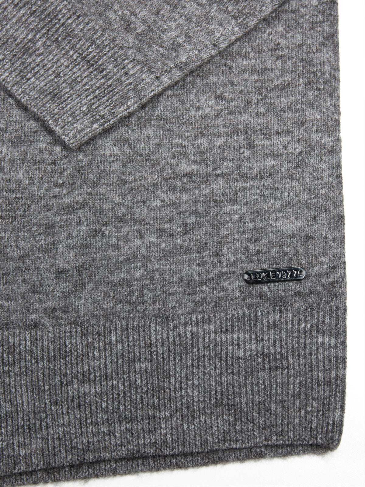 Luke 1977 Kingsbridge Long Sleeve Polo Shirt - Mid Mrl Grey