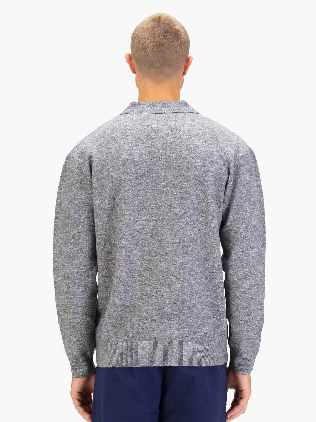 Luke 1977 Kingsbridge Long Sleeve Polo Shirt - Mid Mrl Grey