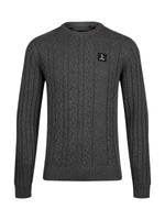 Luke 1977 Mitcham Cable Knit Jumper - Charcoal