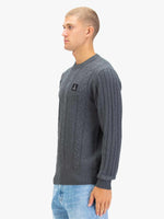 Luke 1977 Mitcham Cable Knit Jumper - Charcoal