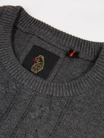 Luke 1977 Mitcham Cable Knit Jumper - Charcoal
