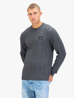 Luke 1977 Mitcham Cable Knit Jumper - Charcoal