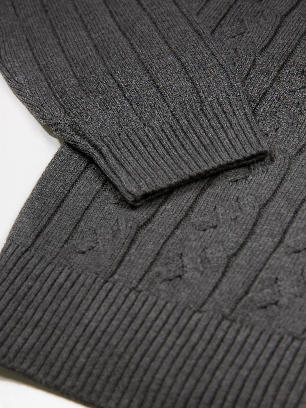 Luke 1977 Mitcham Cable Knit Jumper - Charcoal