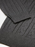 Luke 1977 Mitcham Cable Knit Jumper - Charcoal