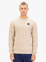 Luke 1977 Mitcham Cable Knit Jumper - Stone