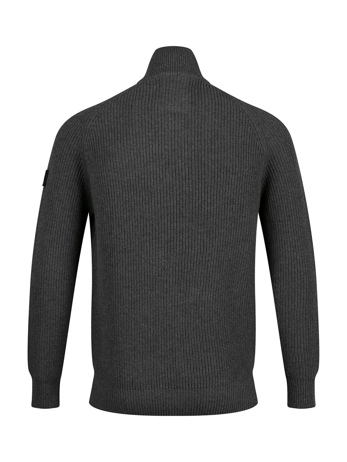 Luke 1977 Watton Plated 1/4 Zip Knitted Jumper - Charcoal