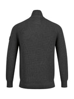 Luke 1977 Watton Plated 1/4 Zip Knitted Jumper - Charcoal