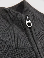 Luke 1977 Watton Plated 1/4 Zip Knitted Jumper - Charcoal