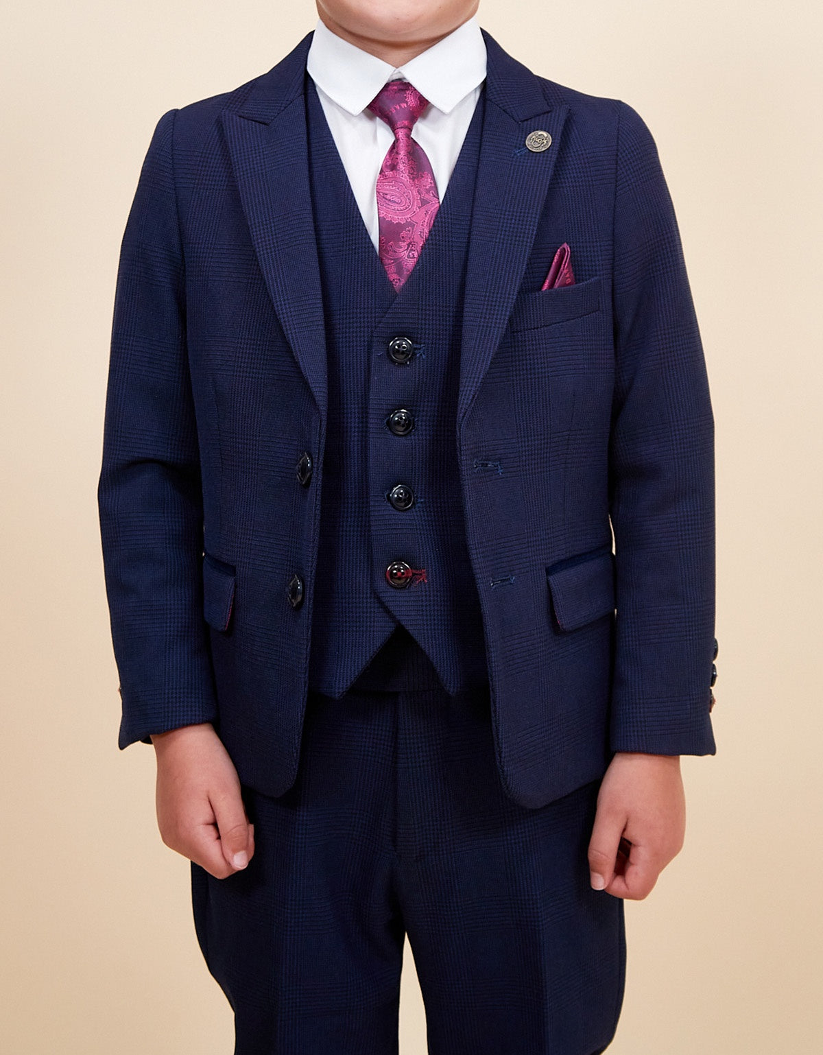 MARC DARCY Bromley Kids 3pc Suit - Navy Blue