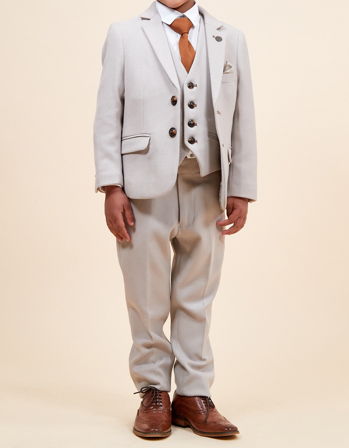 MARC DARCY HM5 Kids 3pc Suit - Stone
