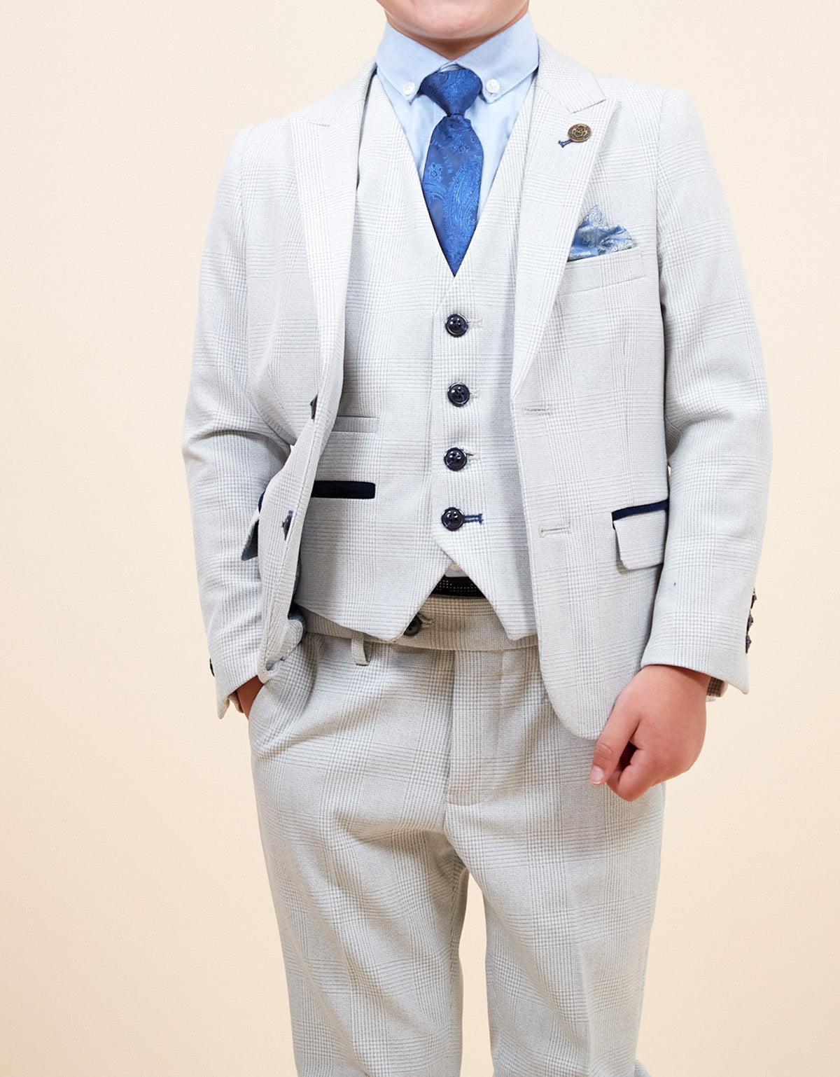 MARC DARCY Bromley Kids 3pc Suit - Stone