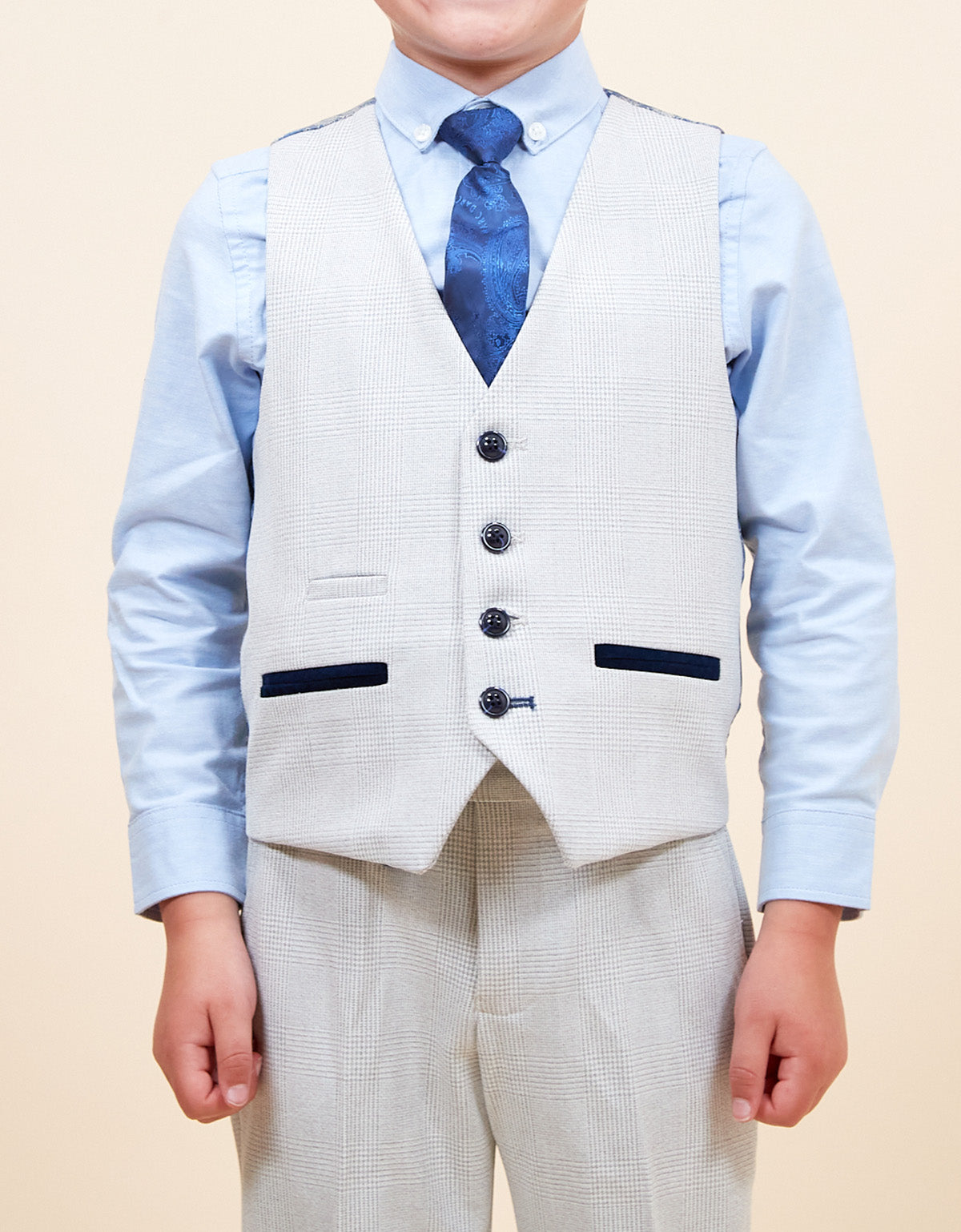 MARC DARCY Bromley Kids 3pc Suit - Stone