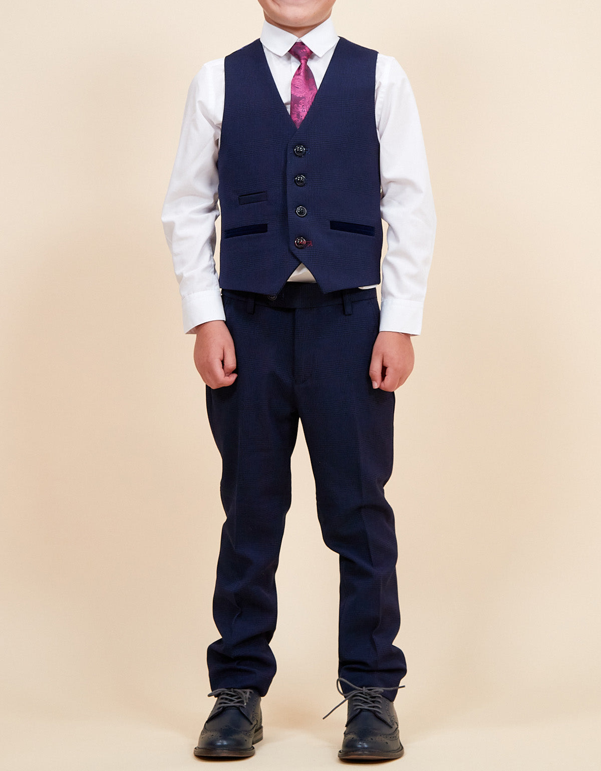 MARC DARCY Bromley Kids 3pc Suit - Navy Blue