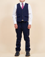 MARC DARCY Bromley Kids 3pc Suit - Navy Blue