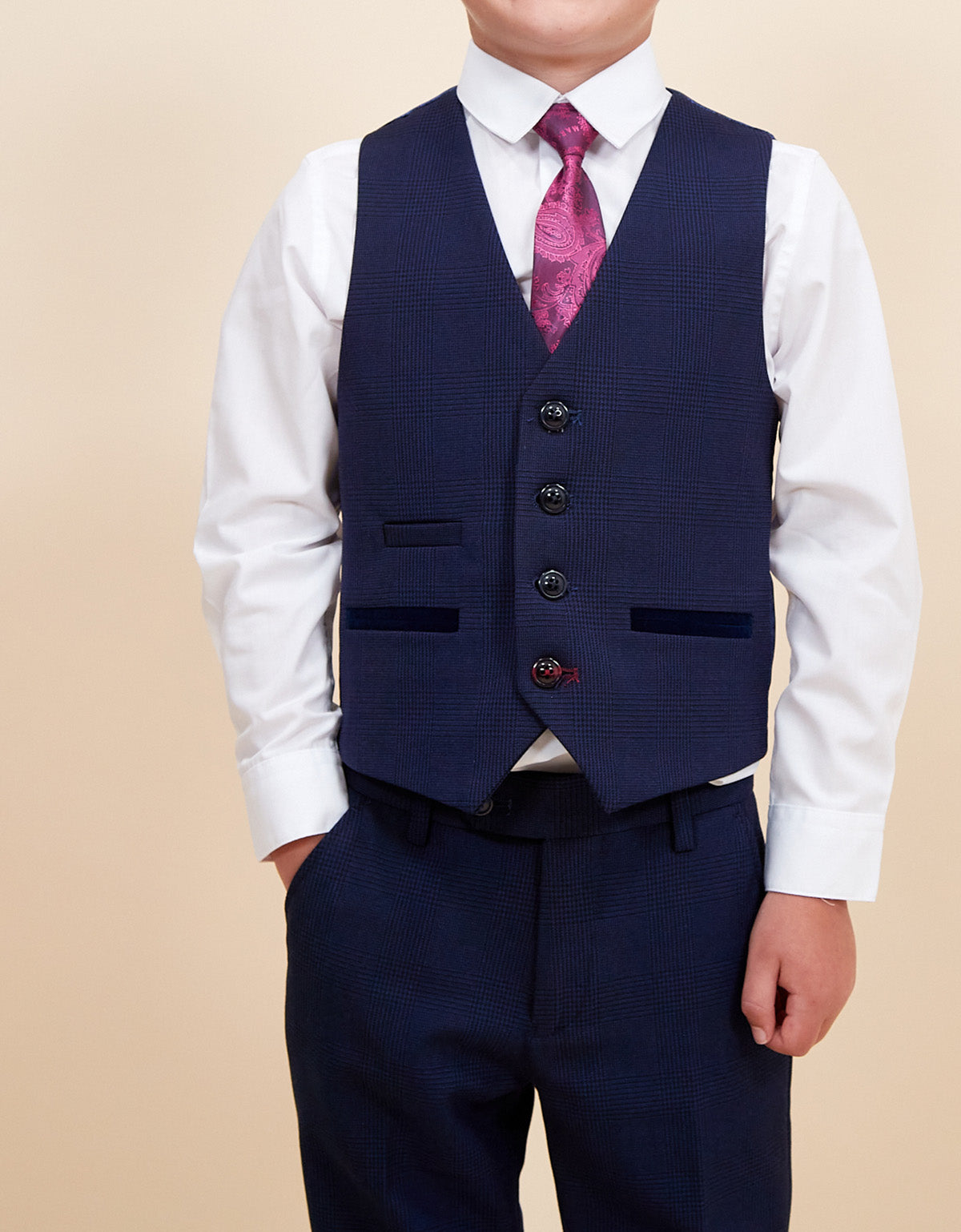MARC DARCY Bromley Kids 3pc Suit - Navy Blue