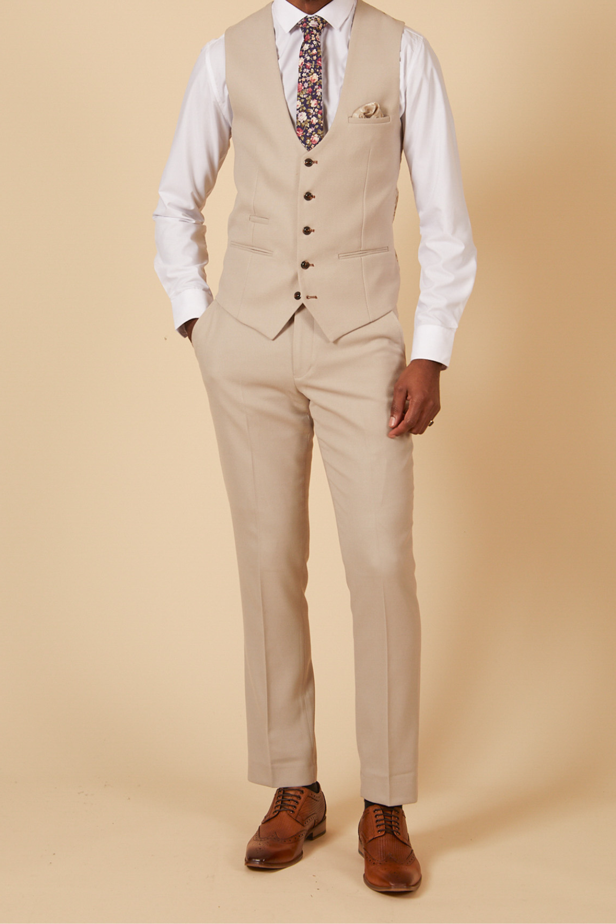 MARC DARCY HM5 Waistcoat - Stone