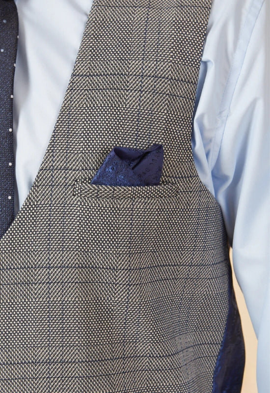 MARC DARCY Jerry Check Waistcoat - Grey