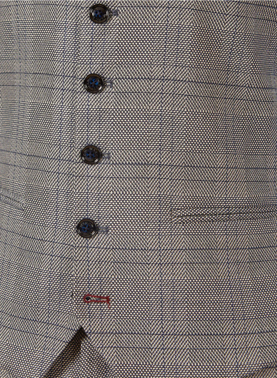 MARC DARCY Jerry Check Waistcoat - Grey