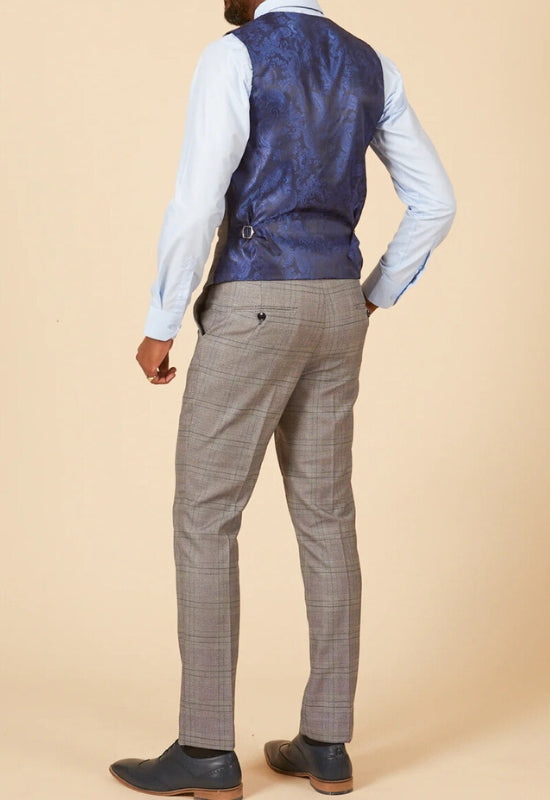 MARC DARCY Jerry Check Waistcoat - Grey