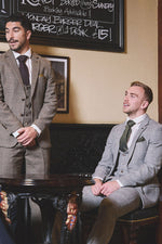 MARC DARCY Kris Tweed Check Trousers - Silver/ Grey