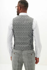 MARC DARCY Kris Tweed Waistcoat - Silver/ Grey