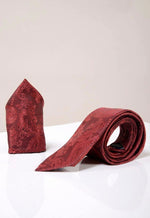 MARC DARCY Paisley Tie & Pocket Square Set - Wine