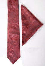 MARC DARCY Paisley Tie & Pocket Square Set - Wine