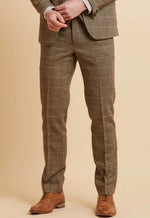 MARC DARCY Ted Check Tweed Trouser - Tan