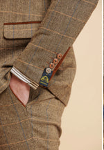 MARC DARCY Ted Check Tweed Trouser - Tan