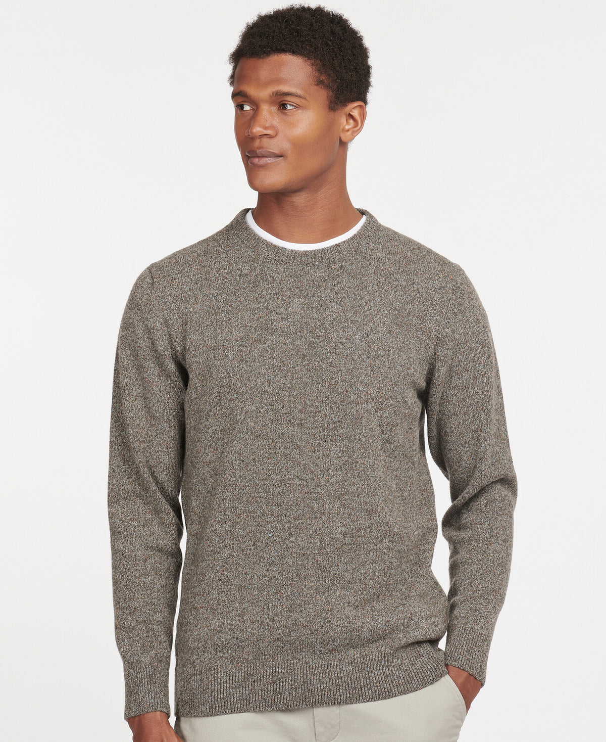 Barbour Tisbury Crew neck Knitted Jumper - Fog