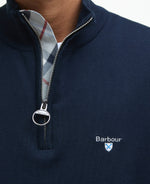 Barbour Lingwood Half Zip Funnel Neck Knitted Jumper - Navy Blue