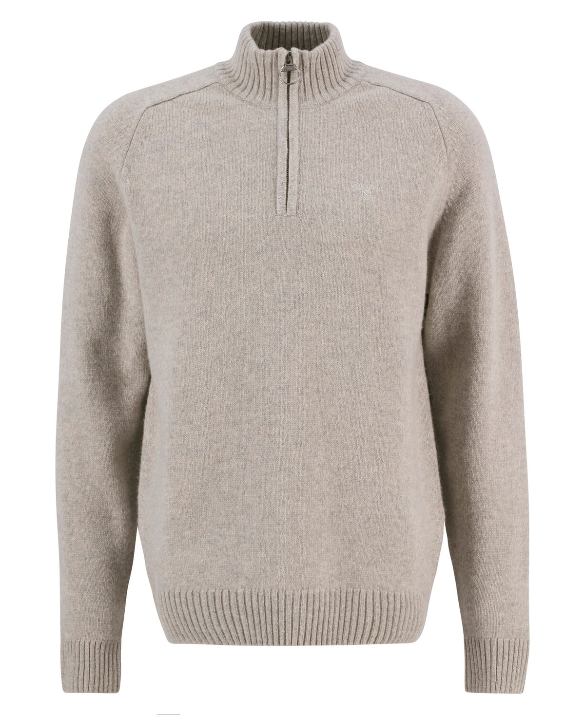 Barbour Grangetown Half Zip Knitted Jumper - Light Grey