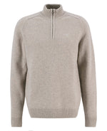 Barbour Grangetown Half Zip Knitted Jumper - Light Grey
