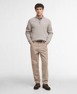 Barbour Grangetown Half Zip Knitted Jumper - Light Grey