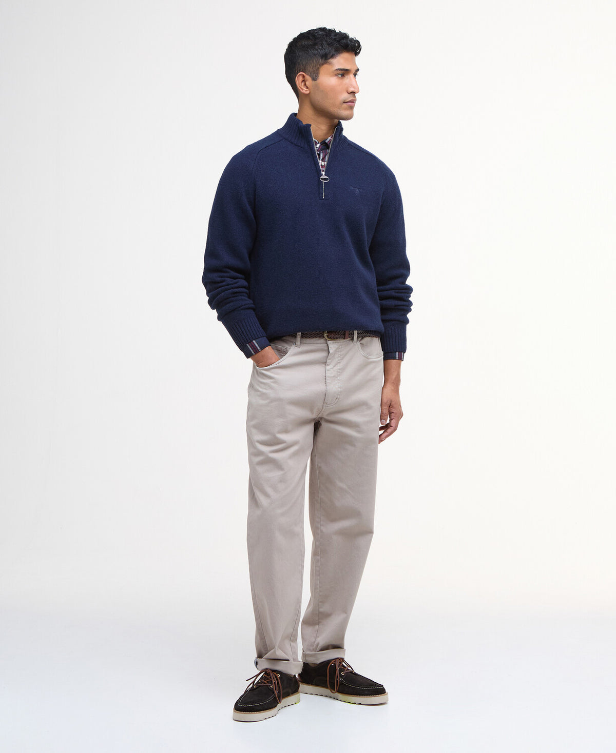 Barbour Grangetown Half Zip Knitted Jumper - Navy Blue