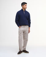 Barbour Grangetown Half Zip Knitted Jumper - Navy Blue