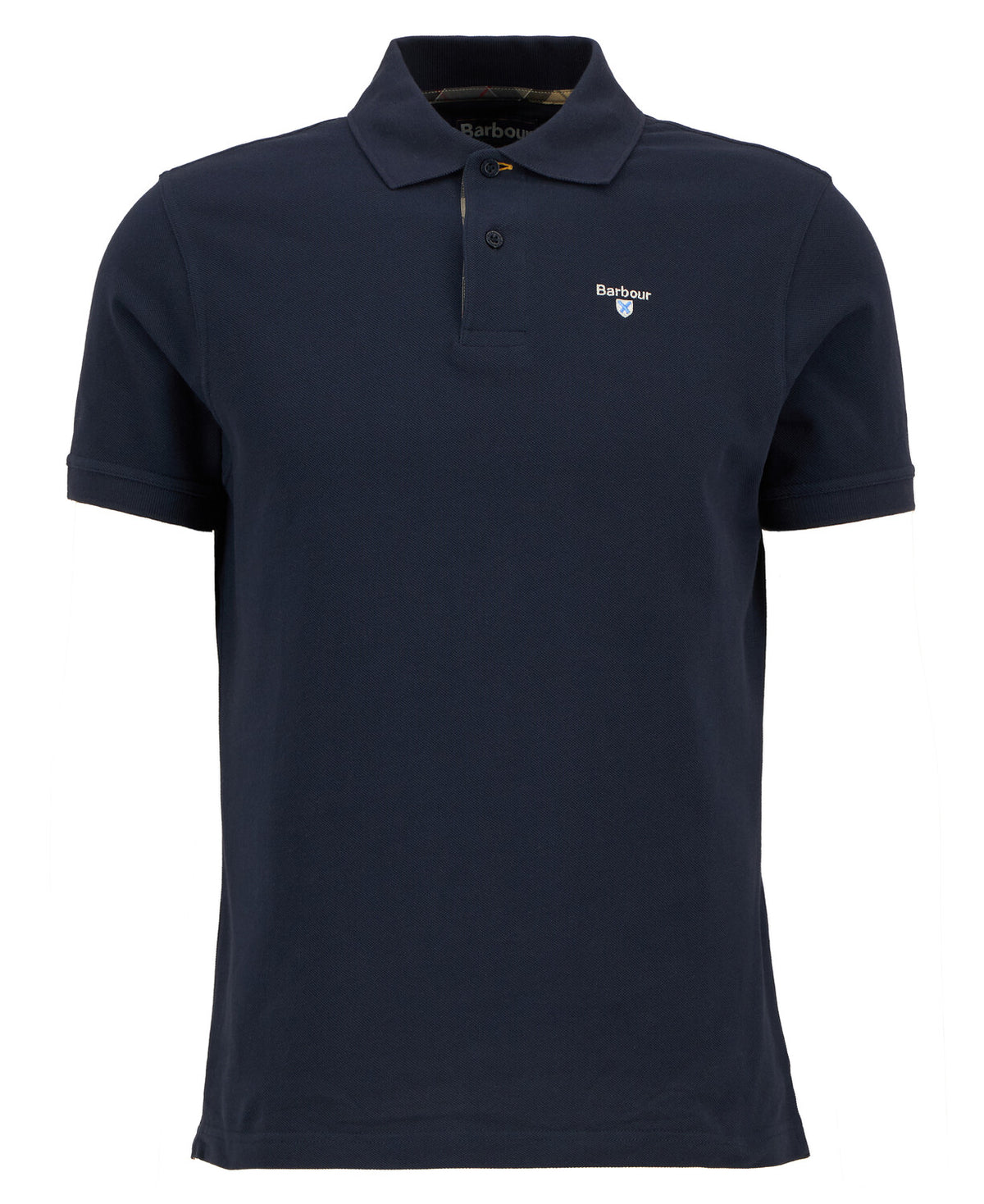BARBOUR Tartan Pique Polo Shirt - Navy Blue