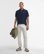 BARBOUR Tartan Pique Polo Shirt - Navy Blue