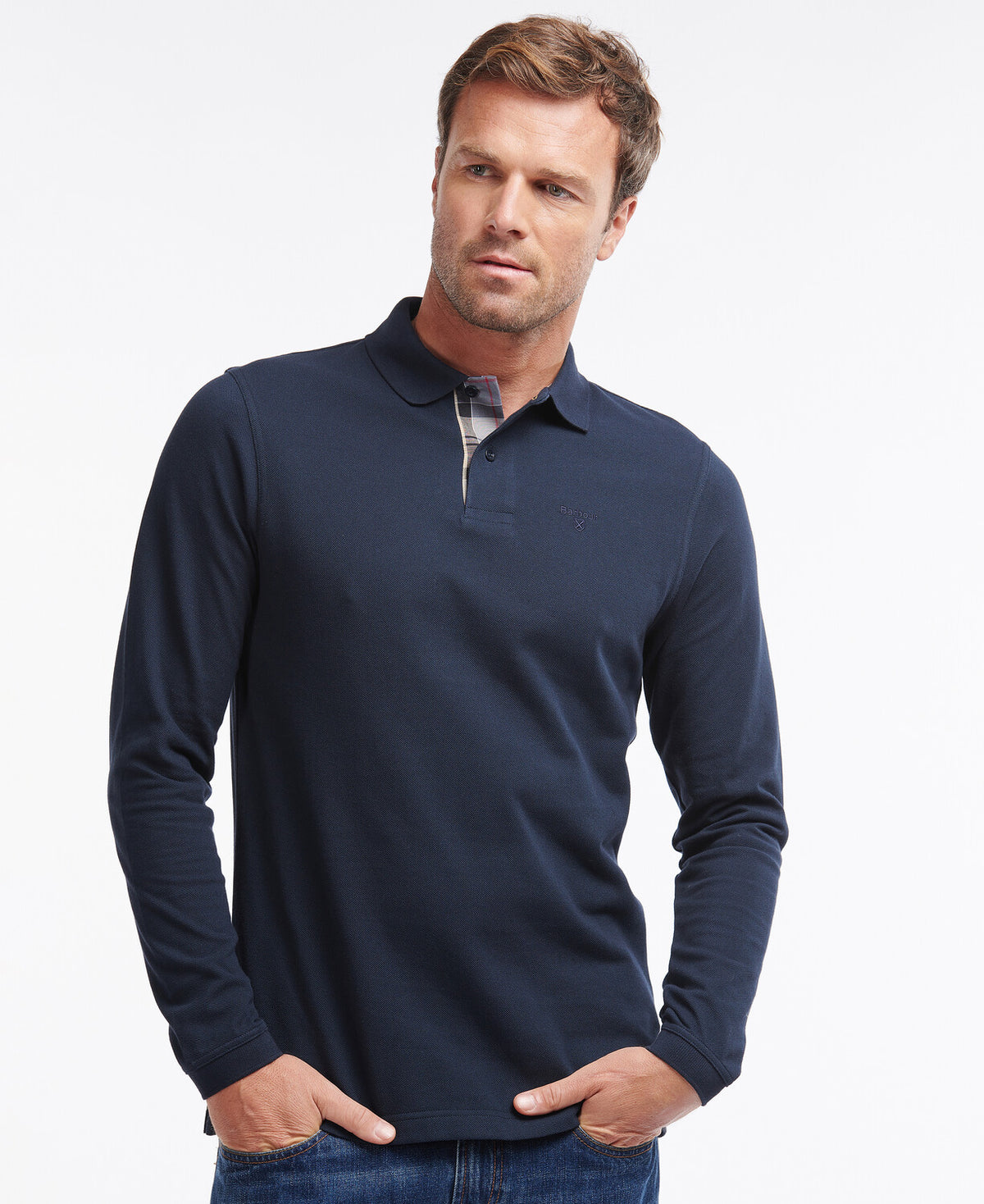 Barbour Essential Long Sleeve Polo Shirt - Navy