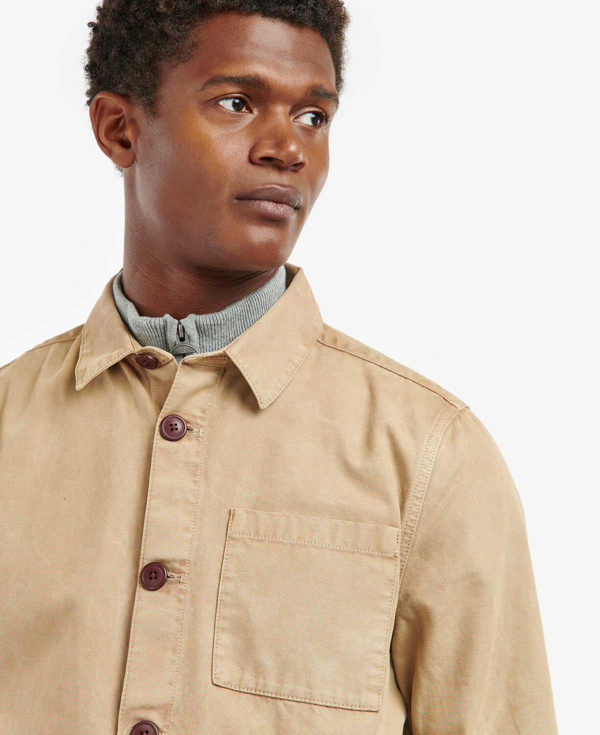 Barbour Washed Overshirt - Washed Stone