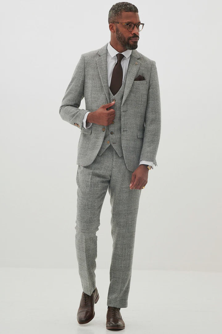 MARC DARCY Kris Tweed Blazer - Silver/ Grey