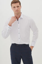 Marc Darcy Luke Long Sleeve Stretch Shirt - White