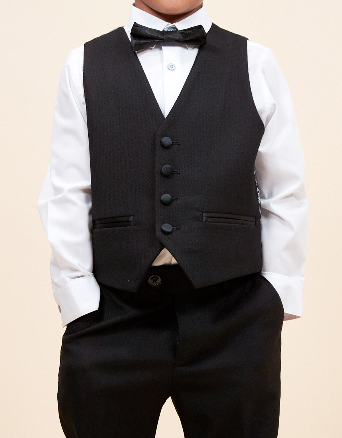 Marc Darcy Dalton Tux Kids 3pc Suit - Black