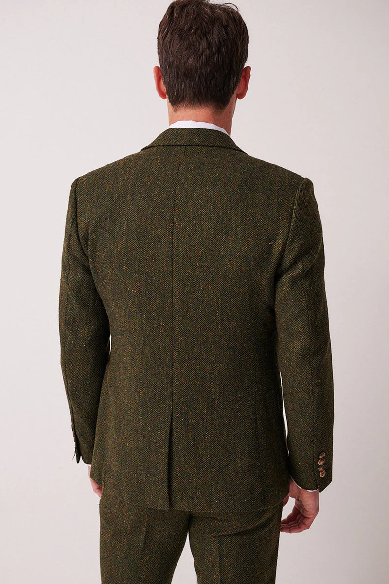 Marc Darcy Dean Tweed Blazer - Olive Green
