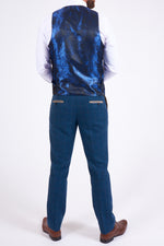 Marc Darcy Dion Check Tweed Waistcoat - Blue