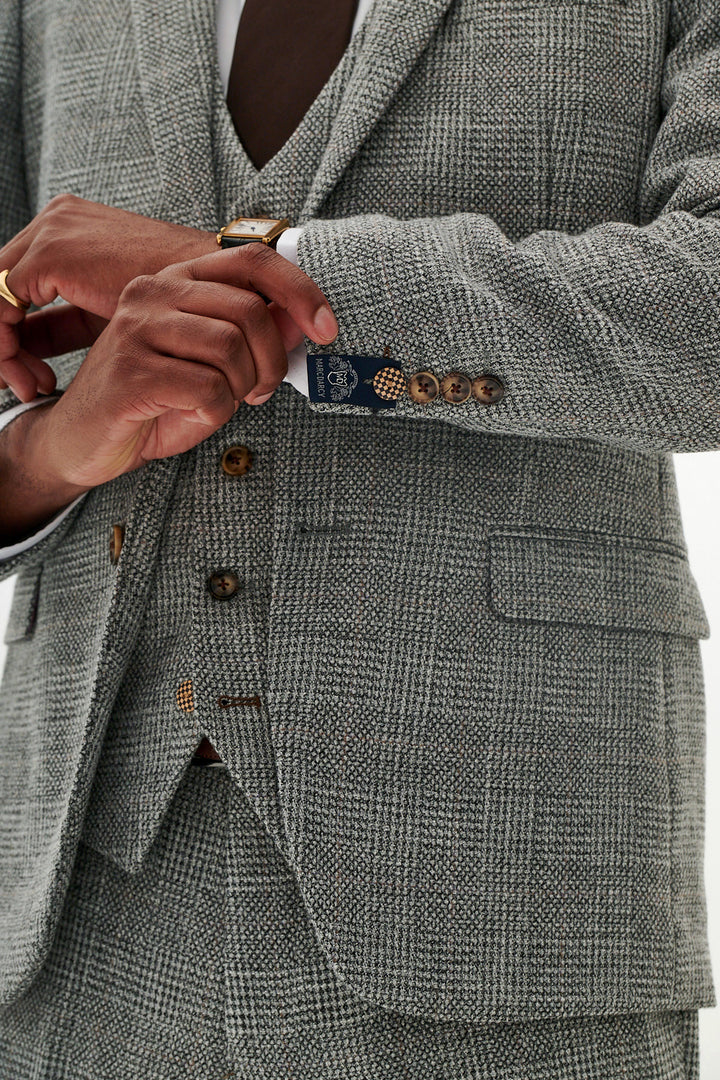 MARC DARCY Kris Tweed Blazer - Silver/ Grey